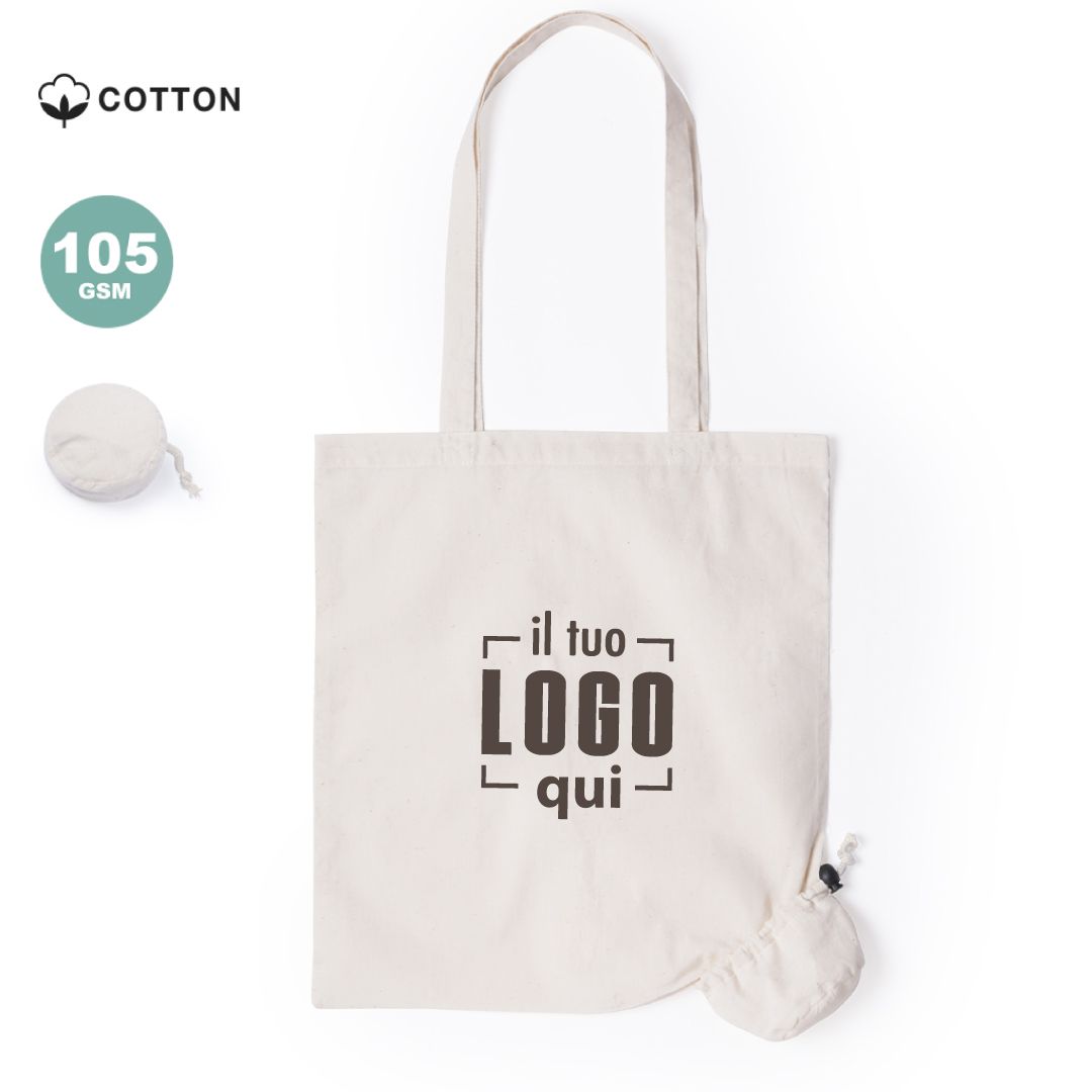 Borsa Pieghevole in Cotone Naturale 105 g/m² Personalizzata