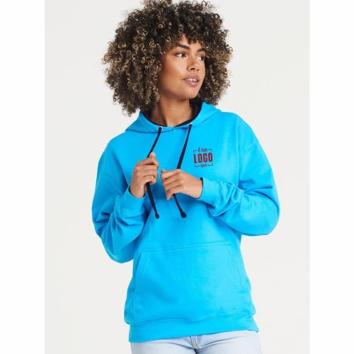 Felpa Cotone Unisex Cappuccio e Cordoncini a Contrasto di Colore, Interno Felpato in Cotone Personalizzata Ideale come Articolo per Tempo Libero-Varsity Hoodie