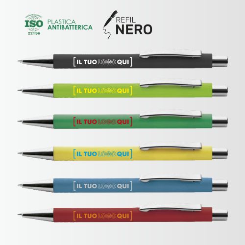 Penna a Sfera con Fusto in Plastica e Dettagli Cromati | Personalizzata - SAX