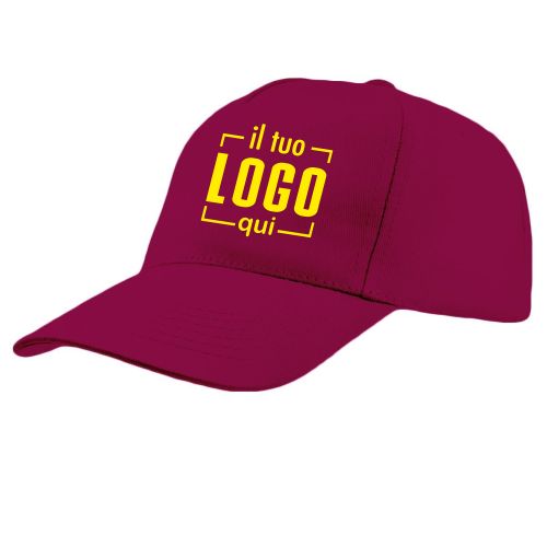 Berretto 5 Pannelli Cotone o Fluo Poliestere Regolabile| Personalizzato