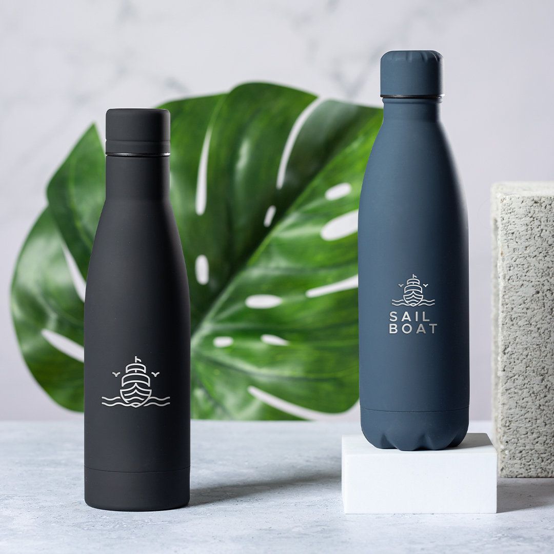 Borraccia Soft Touch in Acciaio Interno da 750 ml Personalizzata Ideale come Gadget Aziendale