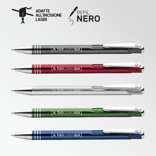 Penna a Sfera con Refill Jumbo e Minuterie Cromate | Personalizzata-AUTHOR