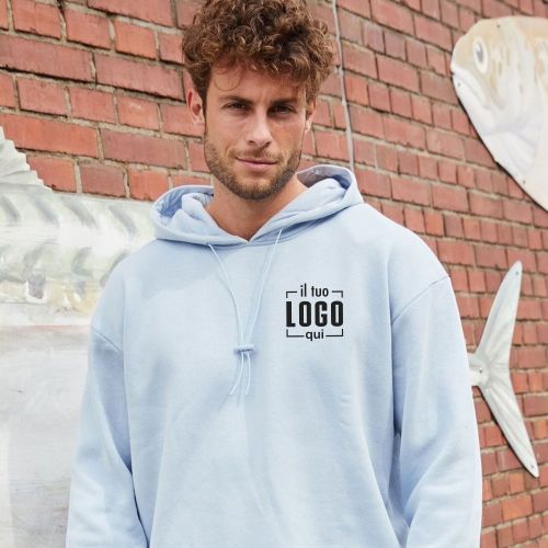 Felpa Uomo Oversize con Cappuccio con Interno Caldo in Cotone Organico di Alta Qualità con Codino Regolabile Personalizzata