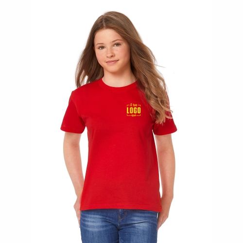 Maglia Manica corta a Girocollo Modello Tubolare da Bambino Personalizzata Ideale come Articolo Promozionale-Exact 150 Bambino