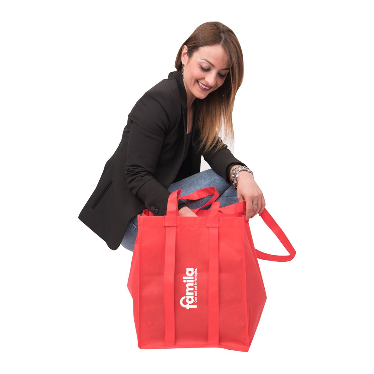 Offerta stampa GRATIS - shopper in TNT personalizzata con manici rinforzati e ampio soffietto