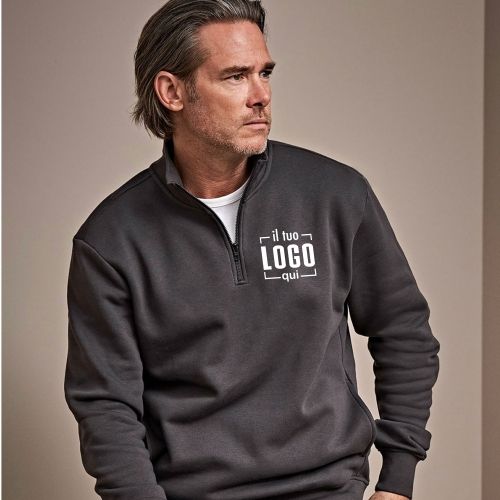 Felpa di Alta Qualità a Mezza Zip Uomo Personalizzata Ideale per Tempo Libero