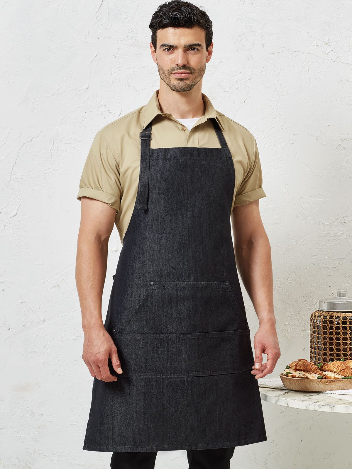 Jeans Stitch Denim Bib Apron