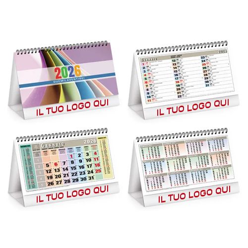 Calendarietto da Tavolo 2026 | Spiralato 13 Fogli – Personalizzabile | SQUARE TABLE