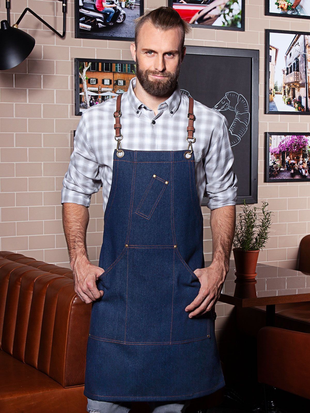 Bib Apron Denim X-Style