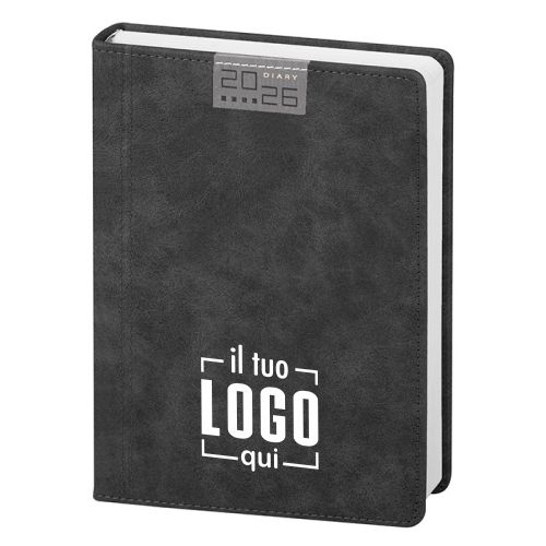 Agenda Giornaliera 324 Pagine Multilingue | Con Astuccio in Materiale Effetto Pelle