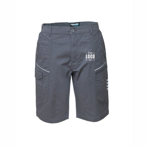 Bermuda da Lavoro Multitasca Cotone Twill Elasticizzata Personalizzata - Rossini-R-STRETCH