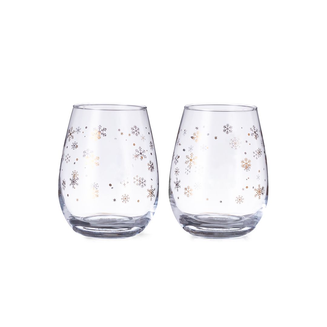 Set 2 Bicchieri Fiocco di Neve – Vetro 500 ml | Personalizzati