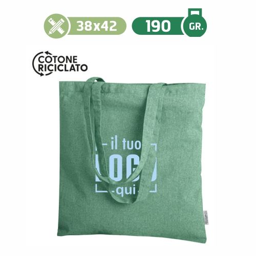 Borsa in Cotone Riciclato 190 g con Manici Lunghi | Personalizzata