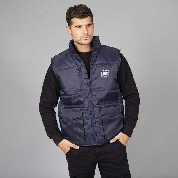 Smanicato in Poliestere di Alta Qualità Lucido da Uomo Multitasche Perfetto come Articolo per Team di Lavoro-Gilet Birmingham