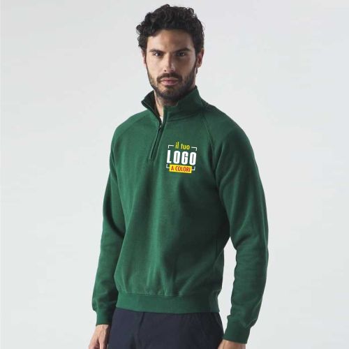 Felpa Mezza Zip Uomo Personalizzata Ideale come Capo da Lavoro, Tempo Libero