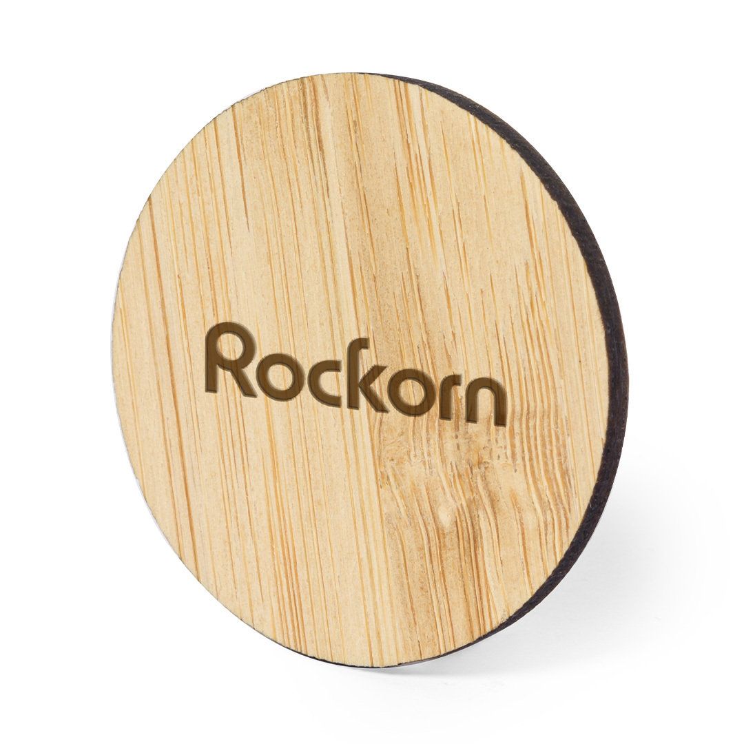 Spilla Natura in Bambù con Perno Magnetico Circolare o Quadrata Personalizzata