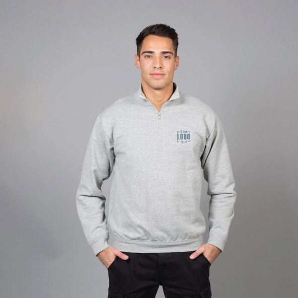 Felpa Uomo Collo a Lupetto Mezza Zip in Cotone Monocolore Personalizzata Ideale come Articolo Promozionale-Felpa Grosseto