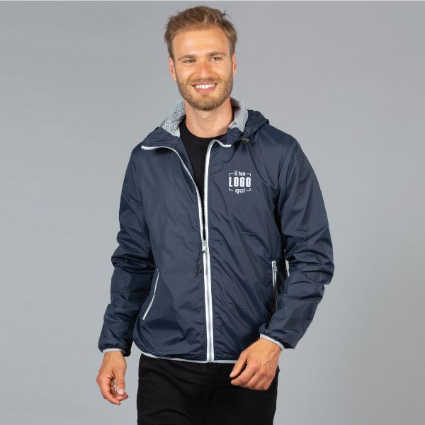 Giubbotto Uomo Anti Vento Nylon con Cappuccio Personalizzato - Madeira Man
