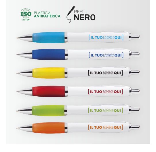 Penna a Sfera Personalizzabile con Grip Colorato e Refill Jumbo