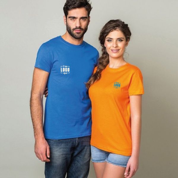 Maglietta Manica Corta Colorata Unisex in Cotone Cardato Personalizzata come Capo Merchandising-BOMBER COLOR