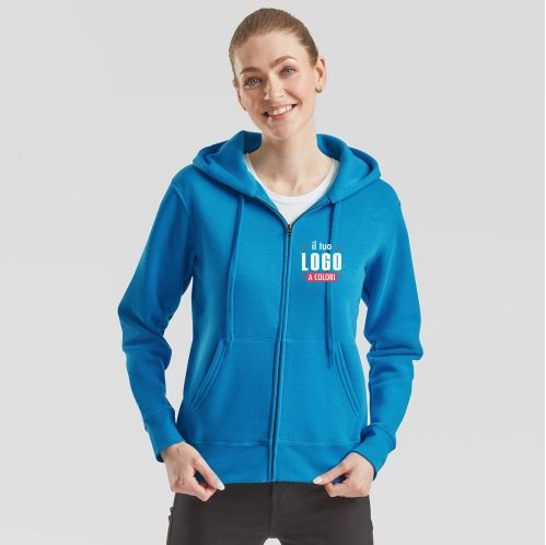 Felpa con Cappuccio Interno Caldo da Donna Personalizzata Ideale come Capo Sport, Promozionale