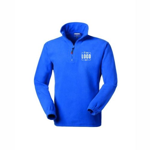 Maglioncino in Pile da Lavoro e Sport Mezza Zip e con Elastico ai Polsi Personalizzata - Rossini