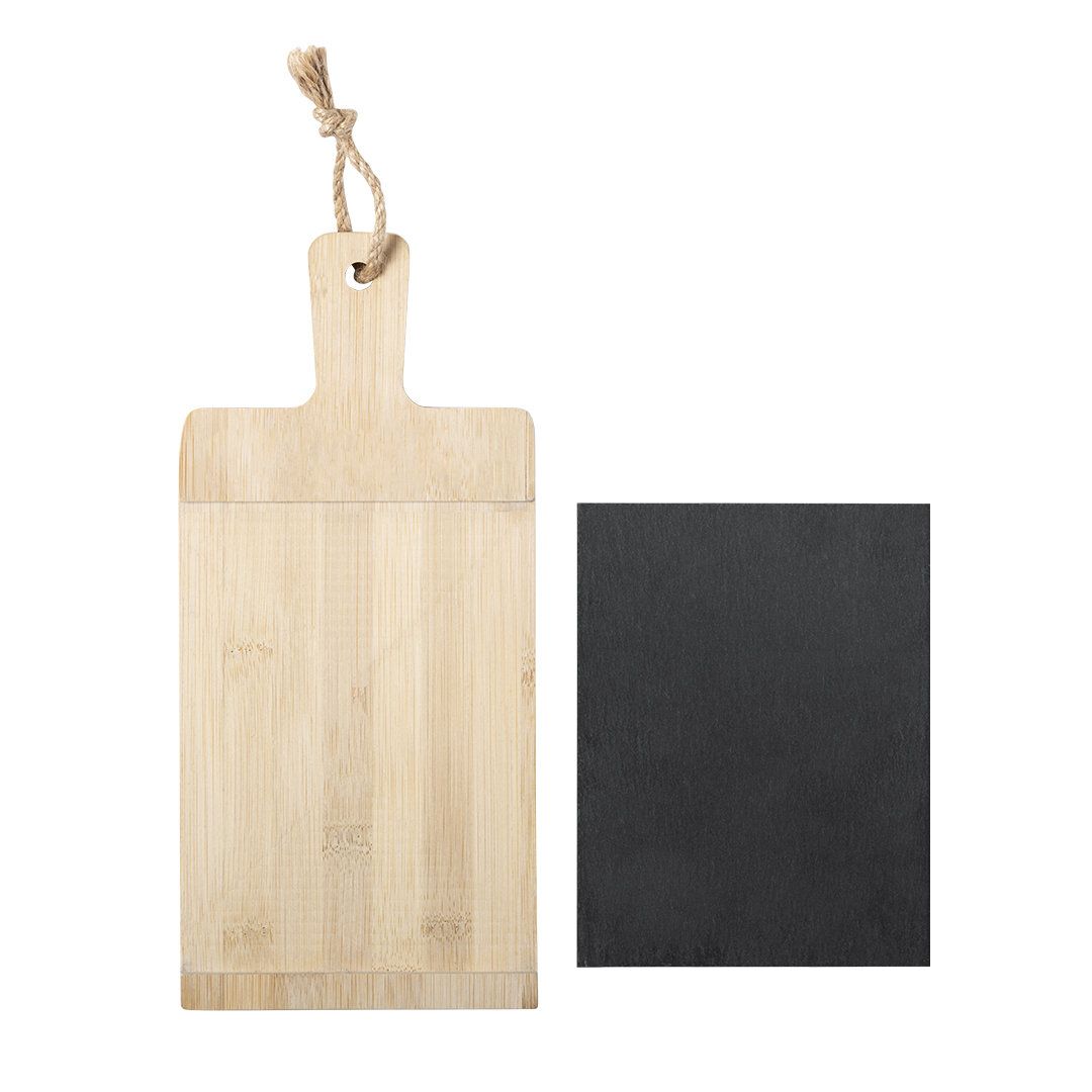 Tagliere di Bamboo e Ardesia 13x29 cm Personalizzato Ideale come Omaggio per Eventi, Fiere