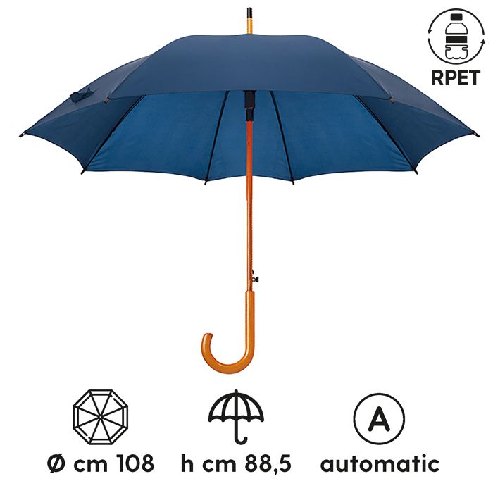 Ombrello in fibra di vetro MADERA. PERSONALIZZABILE