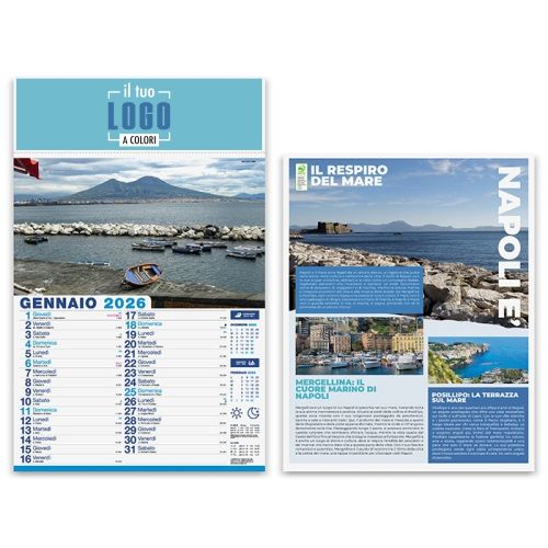 Calendario Illustrato 2026 | Personalizzabile Testata 30×9 | NAPULE