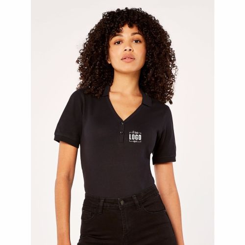 Polo Maniche Corte Scollo V Donna Personalizzata - Kustom Kit