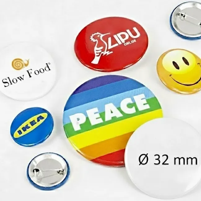 Spille personalizzate full color Ø 32 mm
