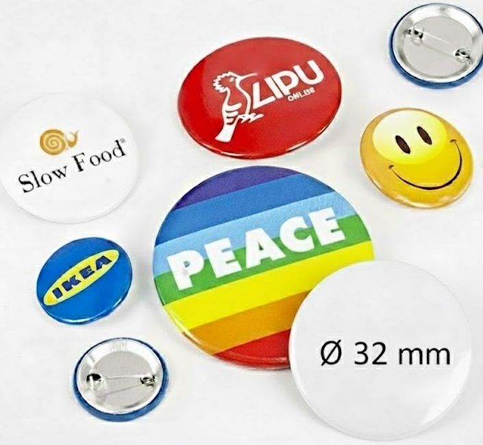 Spille personalizzate full color Ø 32 mm