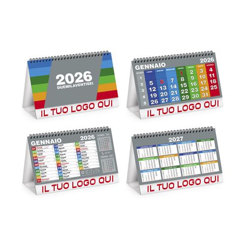 Calendarietto da Tavolo Multicolor 2026 | Spiralato – 13 Fogli Personalizzabili | BLOCK TABLE