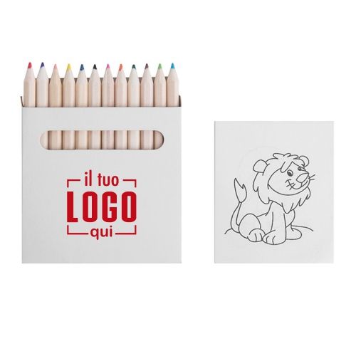 Set 12 mini pastelli con disegni da colorare | Personalizzato
