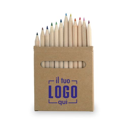 Set 12 Matite per Colorare Personalizzate Ideale come Gadget Scuola o Eventi Compleanno
