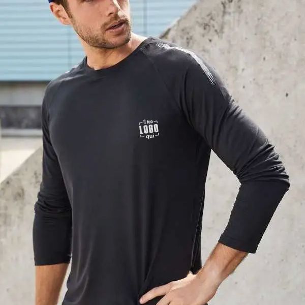 Maglia Uomo Leggermente Elasticizzata in Poliestere, Leggera Personalizzata Ideale per lo Sport-SLEEVED