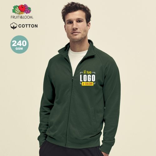 Giacca Felpata Leggera da Uomo Full Zip con Due Tasche Laterali-LIGHTWEIGHT SWEAT