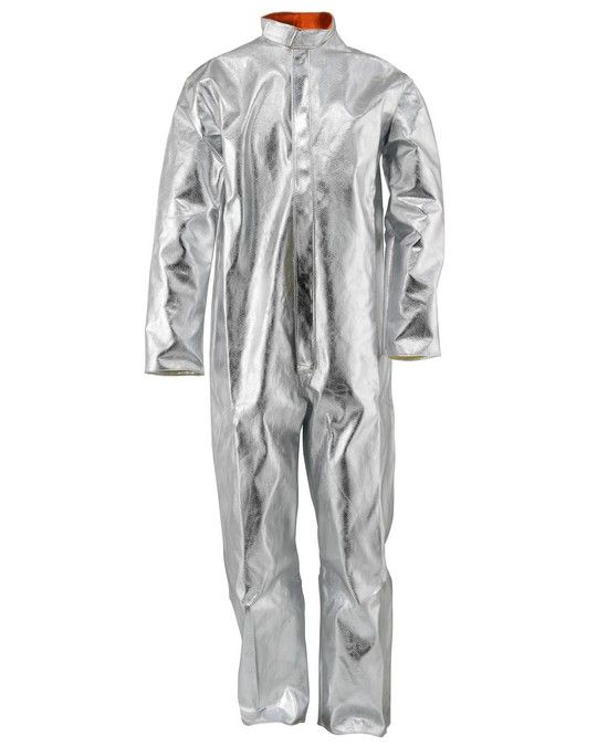 Tuta in Fibra Aramidica Alluminizzata con Chiusura Centrale Personalizzata Ideale per Saldatori, Fonderie