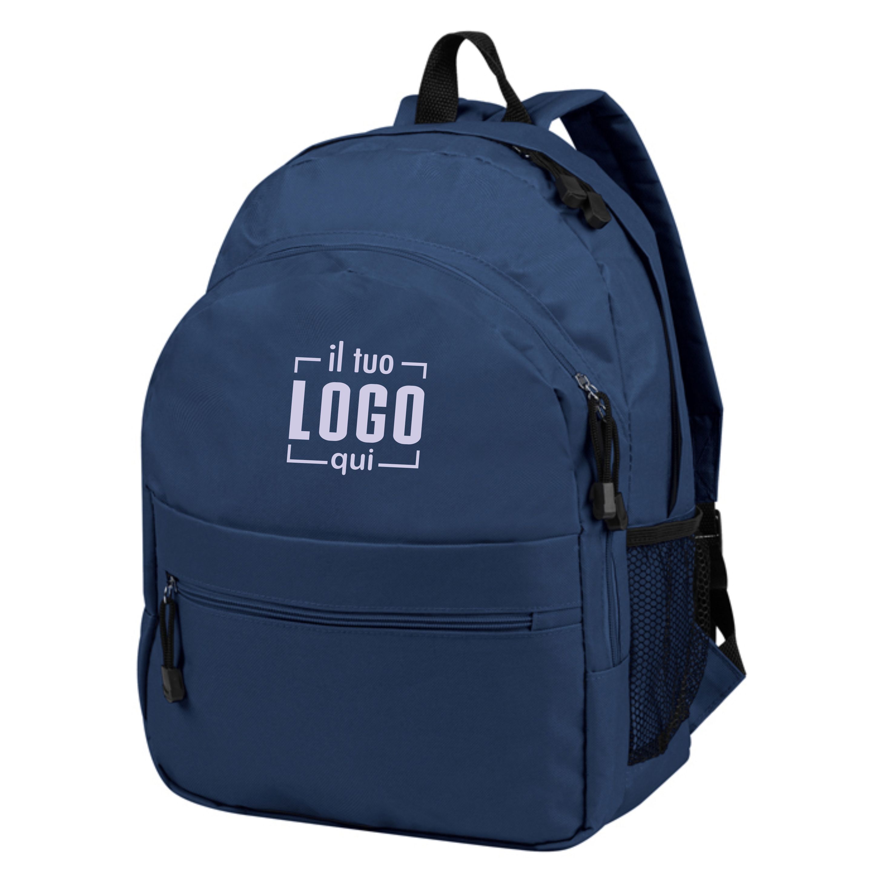 Zaino Poliestere doppio Compartimento con Cerniera e 2 Tasche Frontali Personalizzato Ideale per Tempo Libero, Scuola-UNIVERSITY