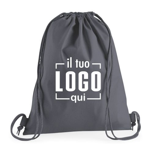 Sacca 37x46 in Cotone Monocolore con Cordoncini in Tinta Personalizzata Perfetta come Articolo per Eventi, Fiere-Premium Cotton Gymsac