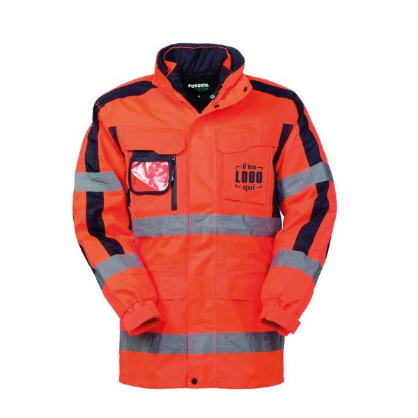 Parka Invernale Alta Visibilità con Interno in Micropile Maniche Removibili Personalizzato - Rossini