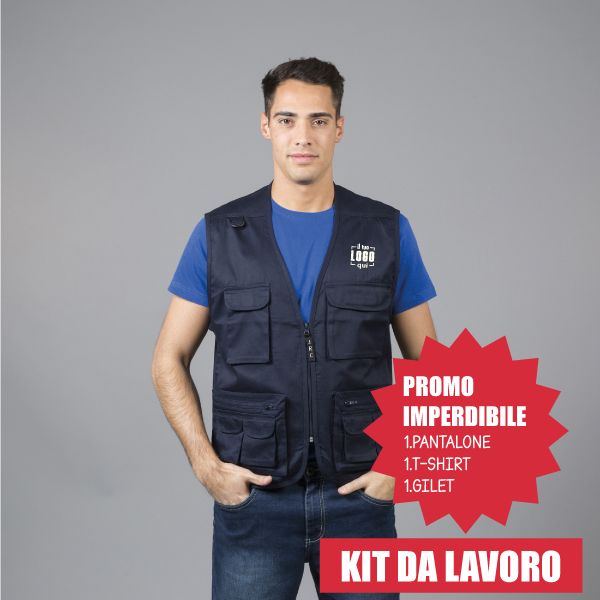 Kit Lavoro Estivo Personalizzabile | Gilet, T-Shirt, Pantalone