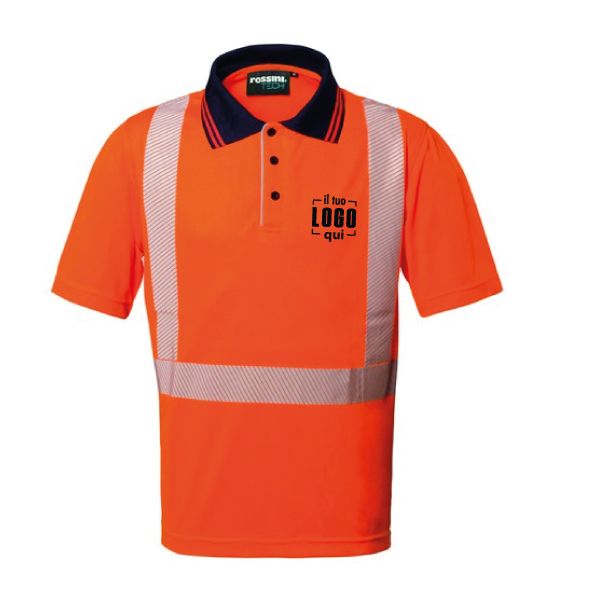 Polo Alta Visibilità  Manica Corta Uomo Personalizzata - Rossini