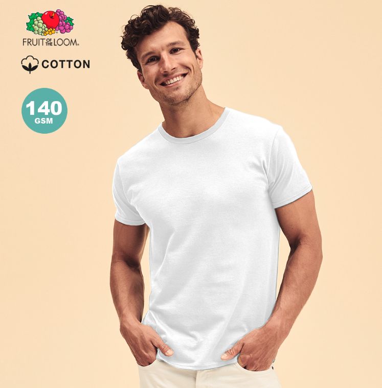 Maglia Iconic Bianca Adulto in Cotone Personalizzata| Fruit of the Loom