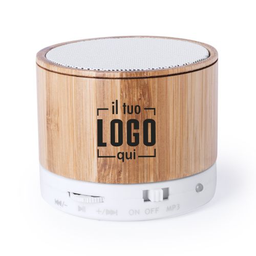 Cassa Bluetooth Personalizzata in Bamboo Ideale come Gadget Green
