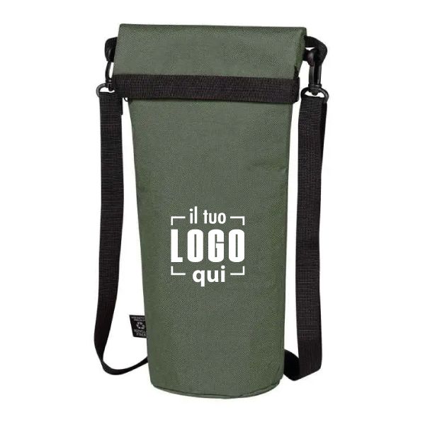 Comodo Porta Bottiglia Termico in Poliestere Riciclato Personalizzato Perfetto da Spiaggia, Tempo Libero