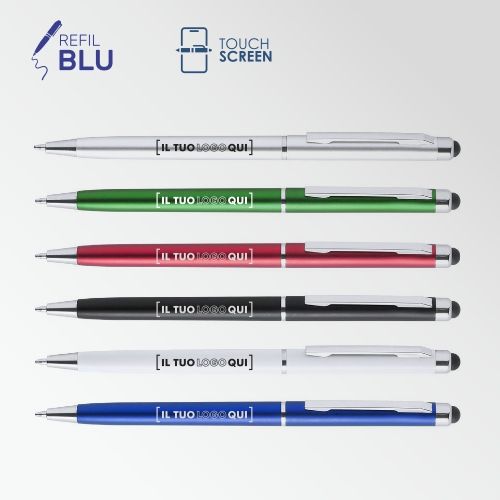 Penna a rotazione metallizzata con clip cromata | Personalizzabile