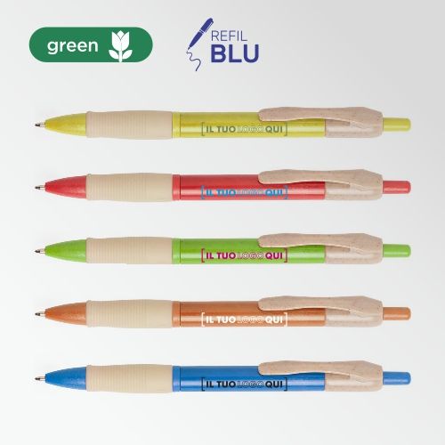 Penna Linea Natura in fibra di grano con pulsante | Personalizzata