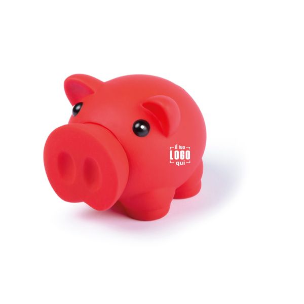 Salvadanaio Maialino in PVC Personalizzato in monocromia Ideale come Gadget per Feste o Eventi per Bambini