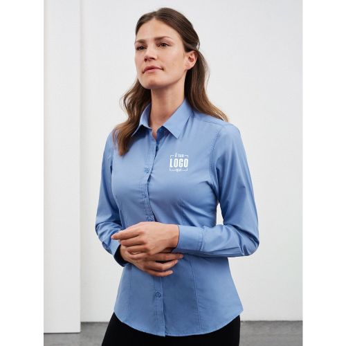 Camicia Sfiancata da Donna Manica Lunga in Poliestere e Cotone Personalizzata Ideale come Articolo da Lavoro